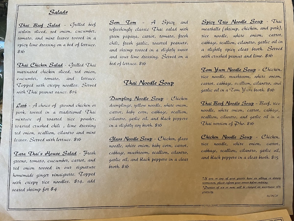 Menu Tara Thai Cuisine-3